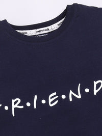 Happy Faces Kids Girls Typography Printed Pure Cotton Longline T-Shirt