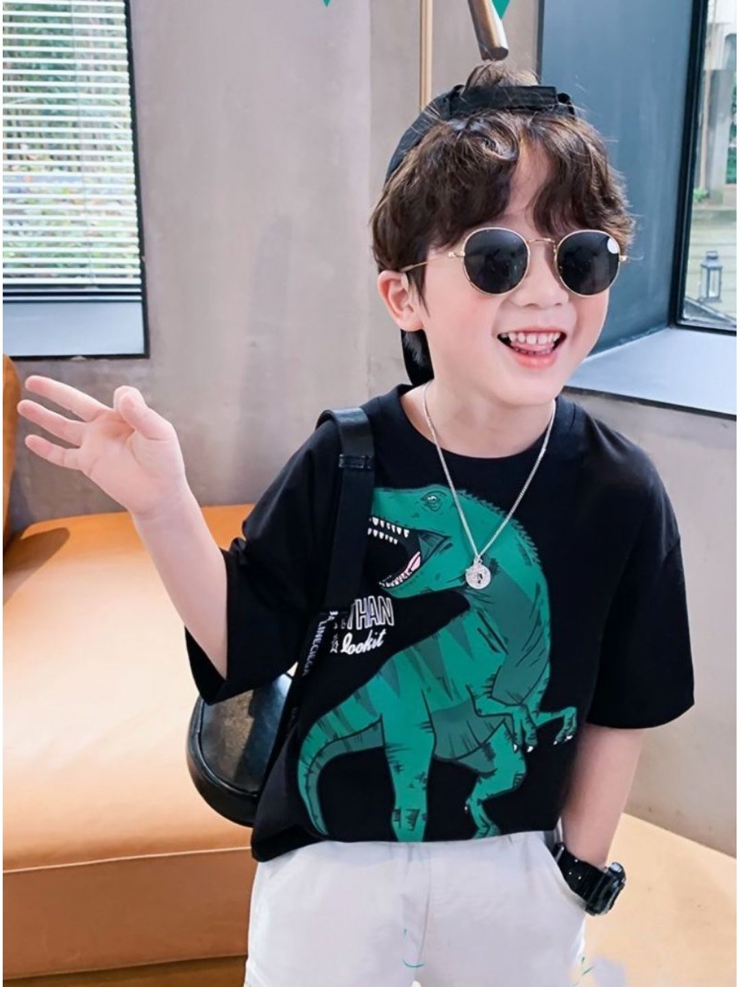 YK Kids Printed Pockets T-shirt