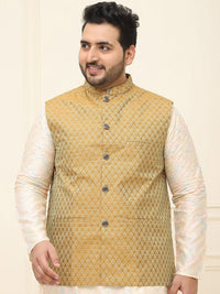 SOJANYA PLUS Men Printed Nehru Plus Size Jacket