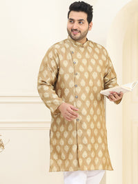 SOJANYA PLUS Saiz Motif Etnik Angrakha Band Kolar Lurus Kurta