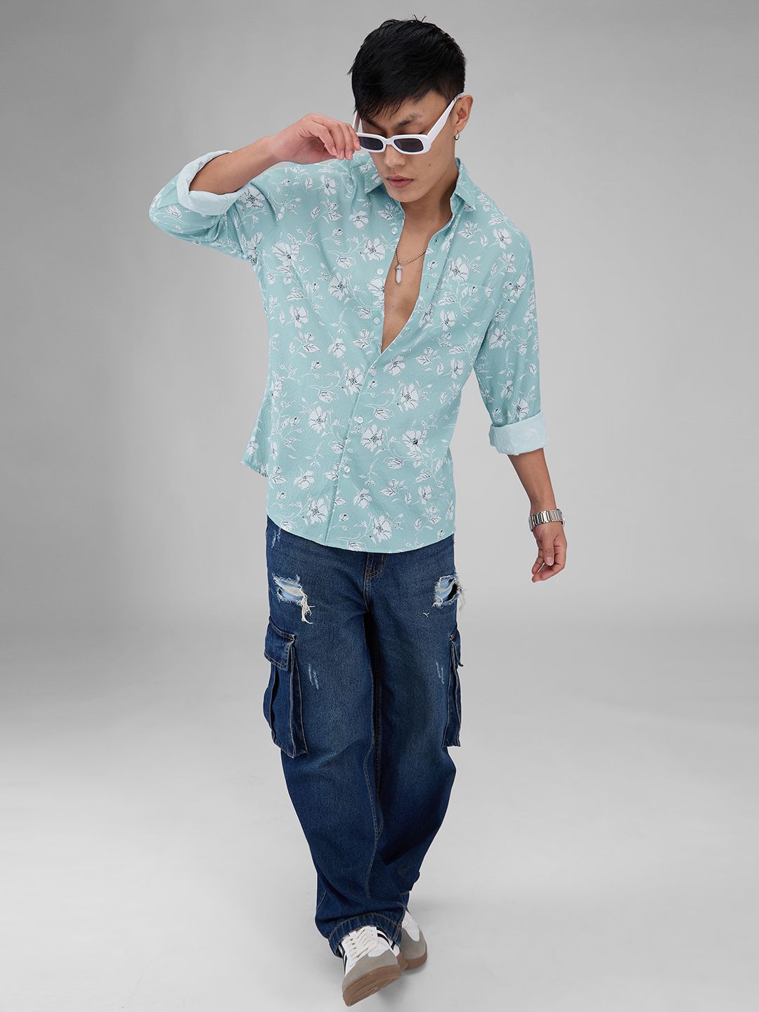 VASTRADO Men Classic Floral Printed Oversized Casual Shirt