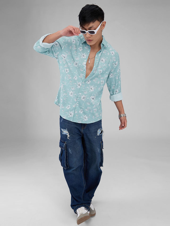 VASTRADO Men Classic Floral Printed Oversized Casual Shirt