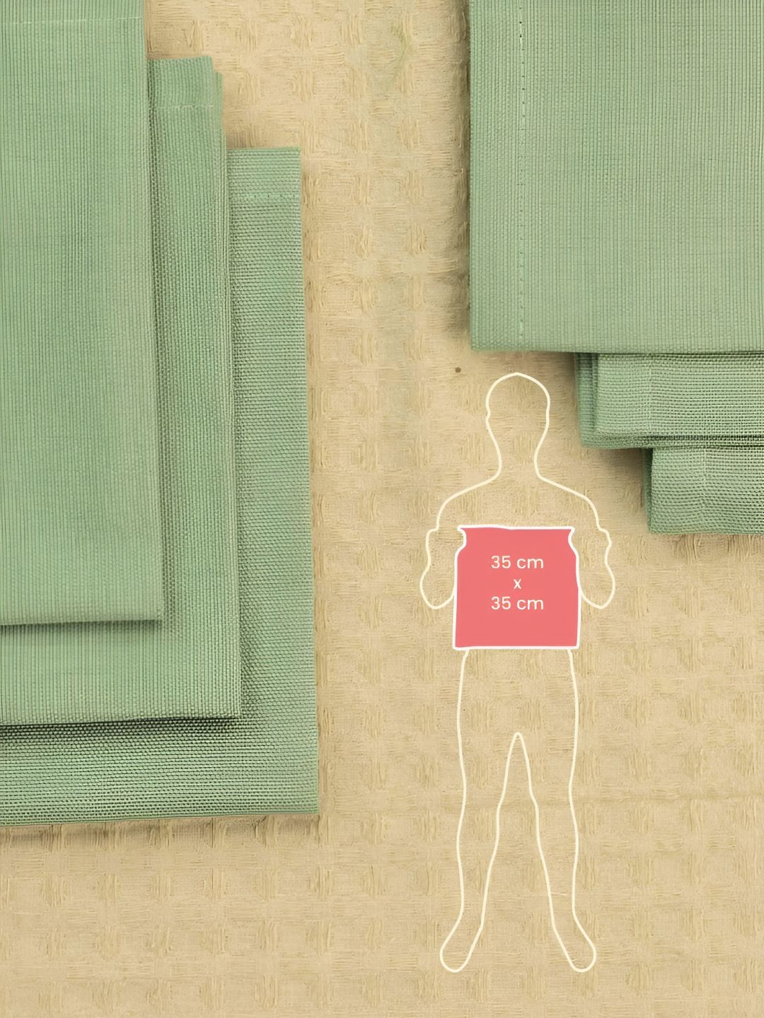 URBAN SPACE 6Pcs Green Cotton Table Napkin