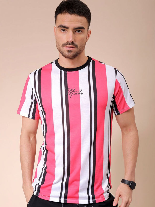 The Indian Garage Co Men Striped Round Neck Slim Fit T-shirt