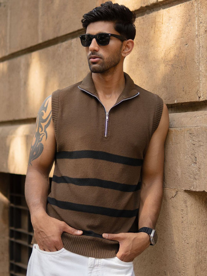 Powerlook Men Striped Polo Collar T-shirt