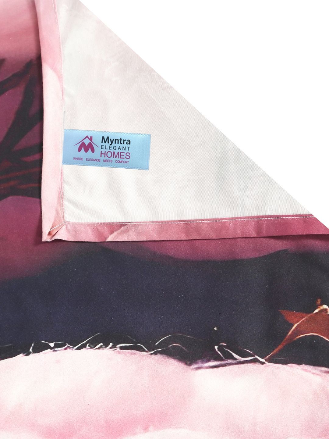 Myntra Elegant Purple & Pink Floral 400 TC King 7D Bedsheet & 2 Pillow Cover 250X225 cm