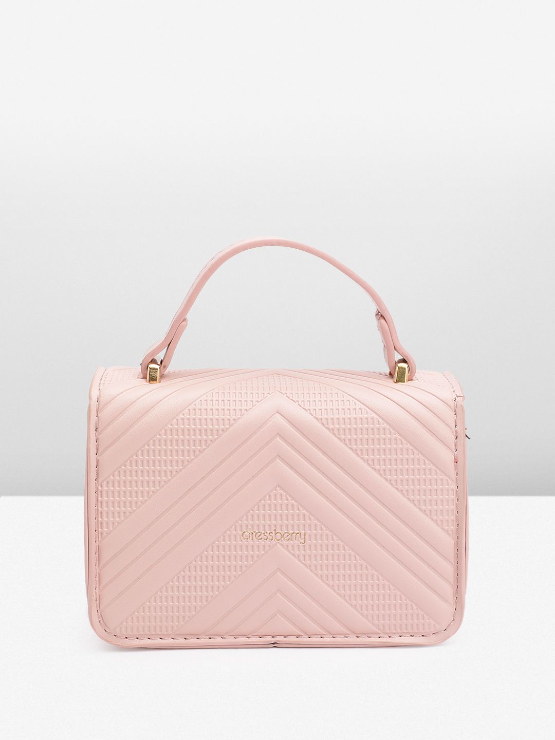 DressBerry Textured Structured Satchel Bag