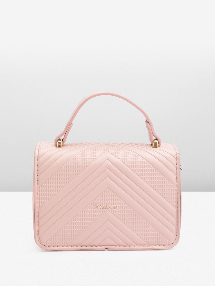 DressBerry Textured Structured Satchel Bag