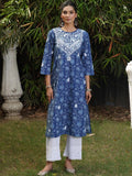 House of Chikankari Women Floral Printed Thread Work Indie Prints Kurta