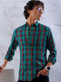 The Indian Garage Co Men Checked Slim Fit Tartan Opaque Casual Shirt
