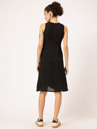 DressBerry Feminine Luxe Self-Designed A-line Dress with Belted Hoop