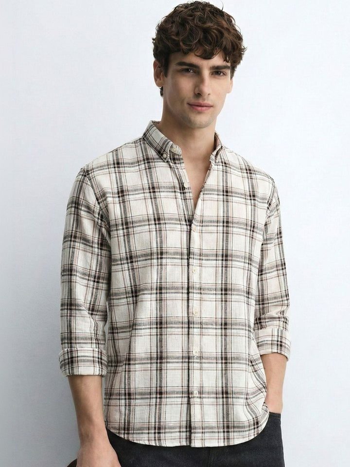 ADRO Men Standard Tartan Checks Checked Casual Shirt