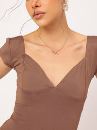 DressBerry Cutie Couture Sweetheart Neck Fitted Top