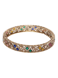 PANASH Set of 2 Gold-Plated Stone Studded Bangles