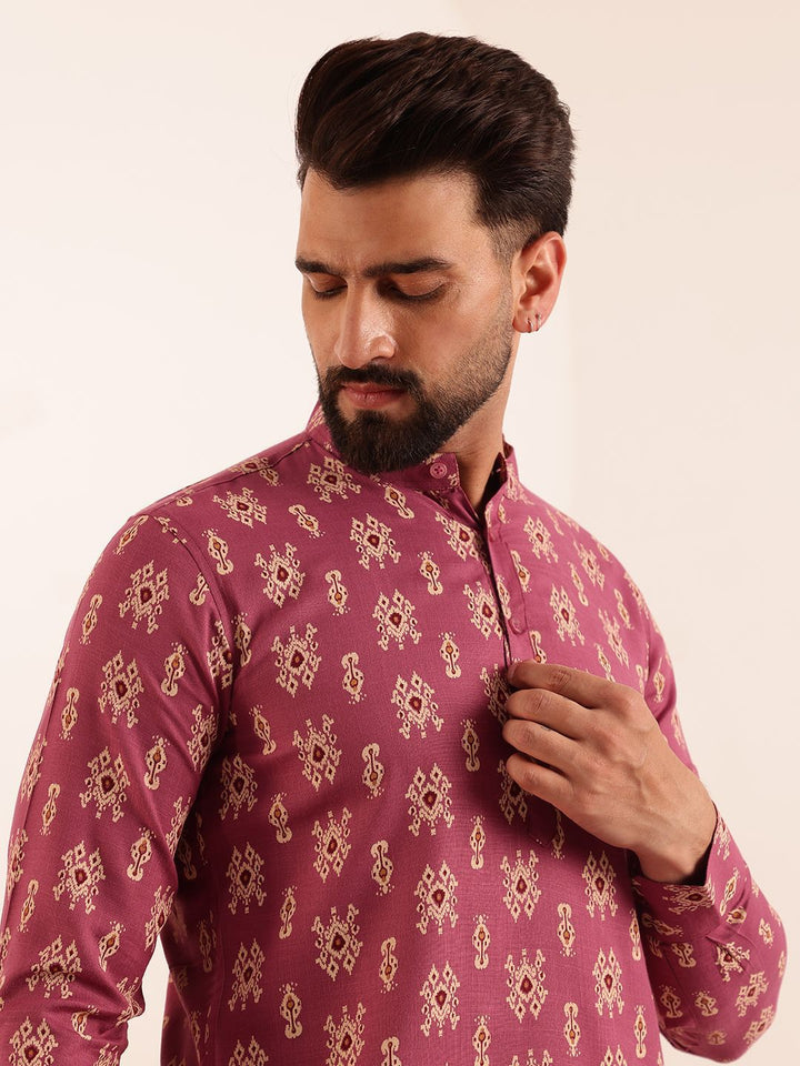 Anouk Lelaki Paisley Printed Cotton Short Kurta