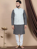 Anouk Black Floral Printed Straight Kurta with Churidar