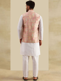 SOJANYA Men Woven Design Woven Design Cotton Kurta with Pyjama & Jacket