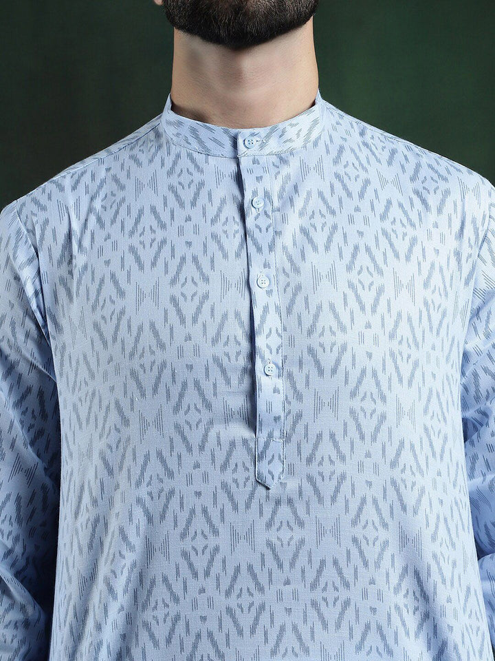 Kurta Kapas Tulen Bercetak Abstrak Anouk Dengan Churidar