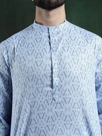 Kurta Kapas Tulen Bercetak Abstrak Anouk Dengan Churidar
