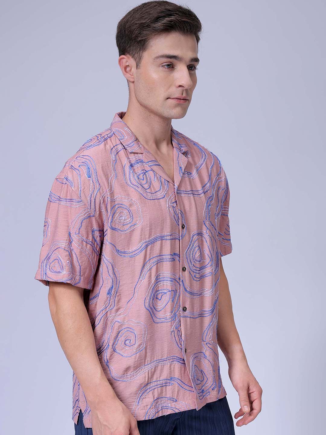 The Indian Garage Co Men Relaxed Fit Embroidery Resortwear Shirt