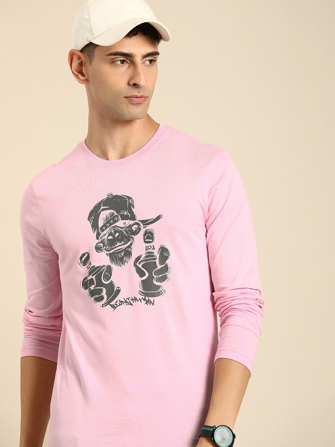 Being Human Men Graphic & Brand Logo Print Pure Cotton T-shirt