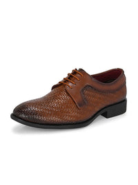House Of Pataudi Men Textured Formal Lace Up Derbys