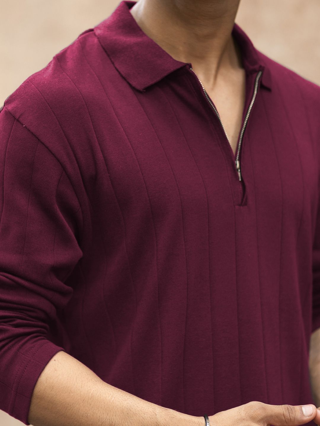 Powerlook Men Polo Collar Pure Cotton Zipper T-shirt