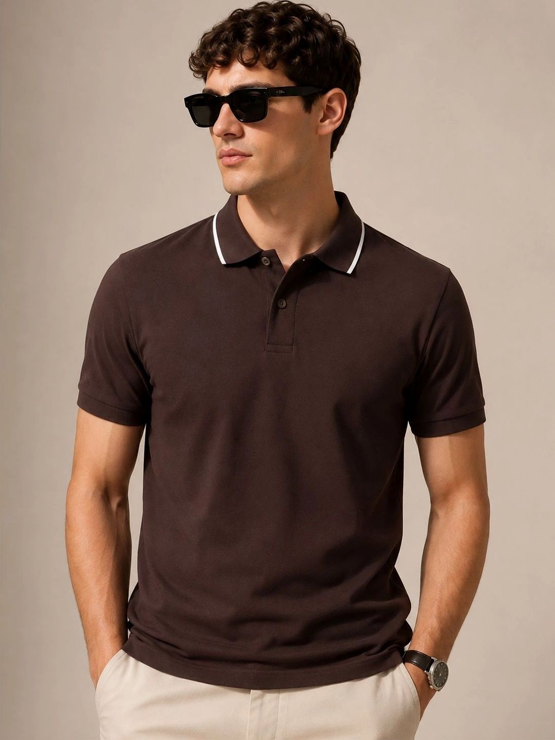 ADRO Men Polo Collar T-shirt