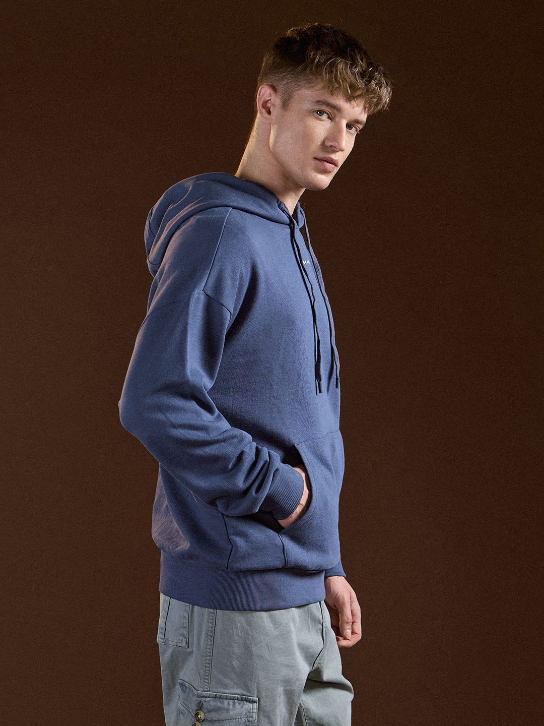 Lelaki Bear House Tulen Kapas Tarik Pull ke atas Sweatshirt