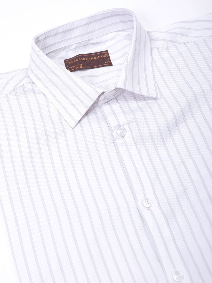 The Indian Garage Co. X Luxe Men Spread Collar Multi Striped Slim Fit Formal Shirt