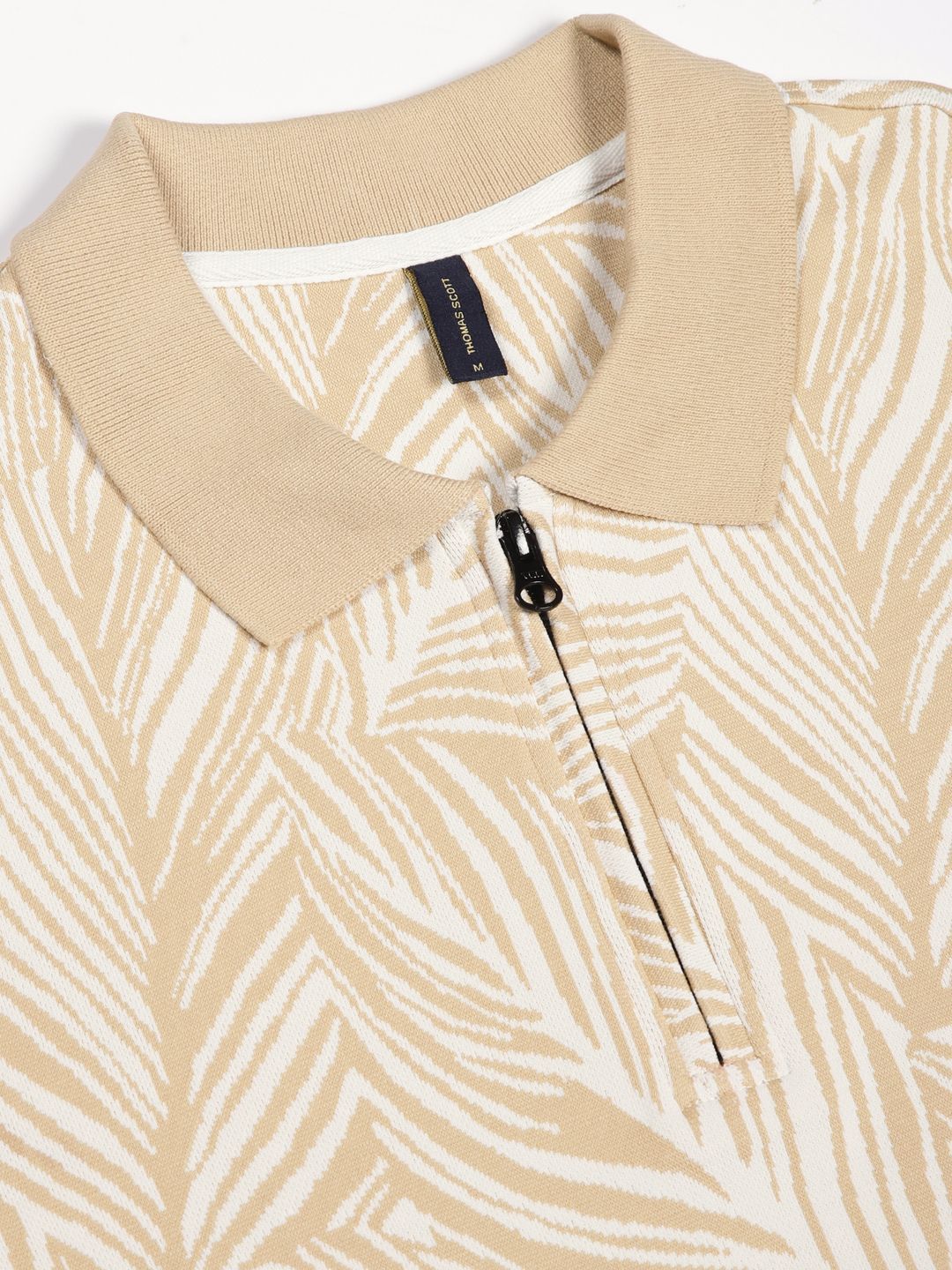 Thomas Scott Men Floral Printed Polo Collar Pockets T-shirt