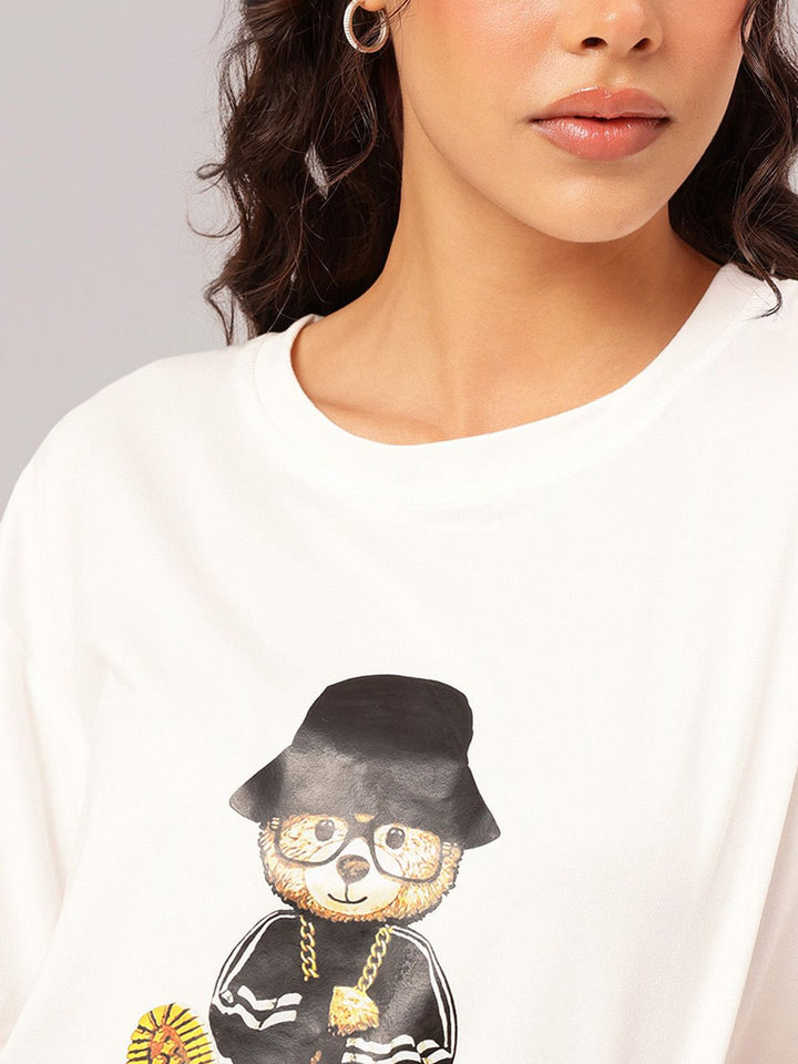 DressBerry Cuddly Classic Printed Relaxed Fit T-shirt