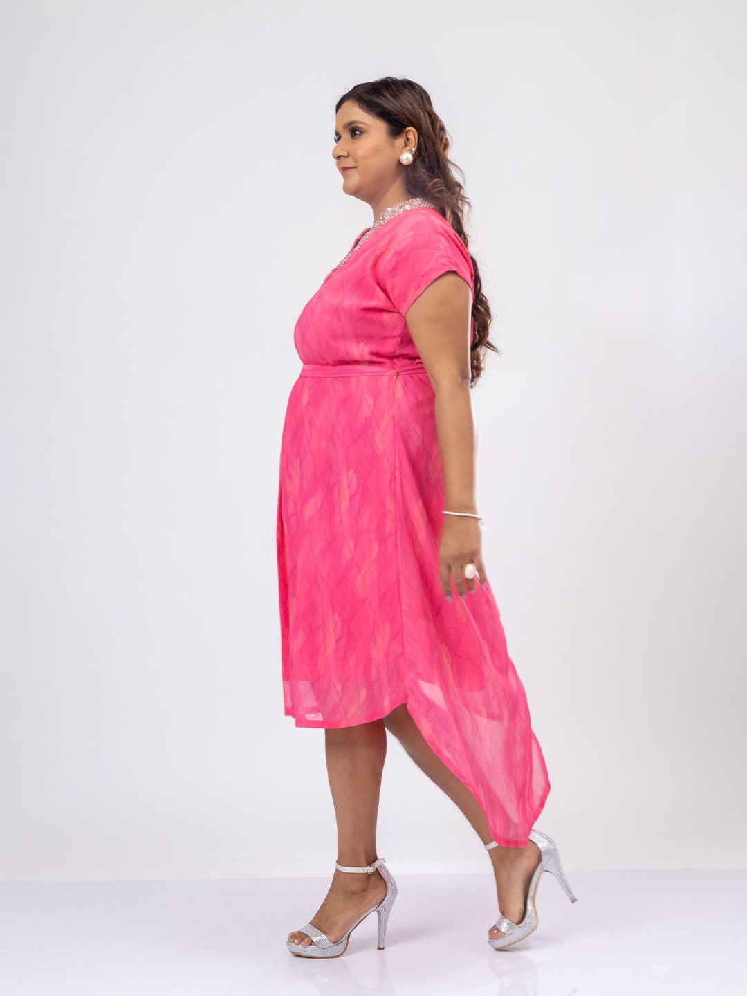 Pakaian Mamicha Wanita Mandarin Collar Satin A-Line