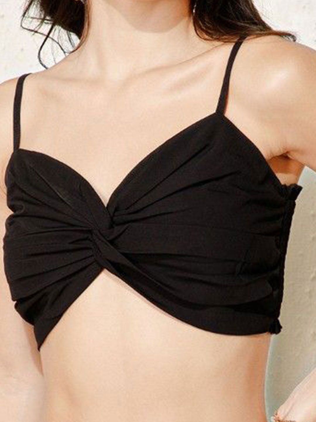 Berrylush Women  Shoulder Straps Cotton Crop Top