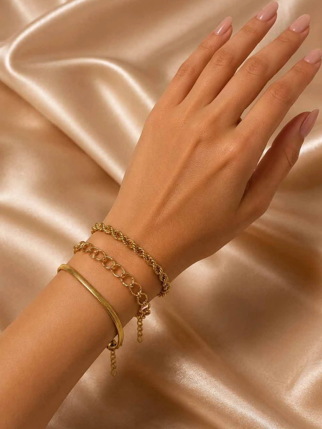 PANASH Set Of 3 Gold-Plated Wraparound Bracelet