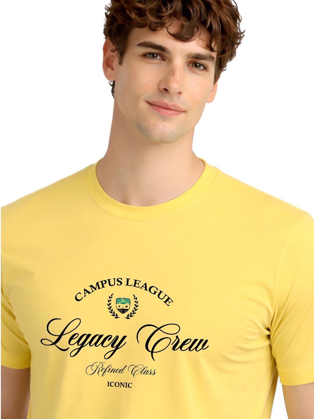 ADRO Typography Printed Round Neck Short Sleeves Regular Fit Pure Cotton T-shirt