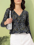 DressBerry Abstract Canvas Peplum Top