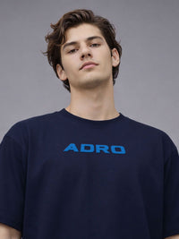 Baju-T Lengan Drop-Bahu Bercetak ADRO Lelaki