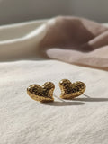 VOGUE PANASH Gold-Plated Heart Shaped Studs