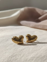 VOGUE PANASH Gold-Plated Heart Shaped Studs