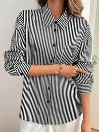 all about you Women Opaque Striped Casual Shirt