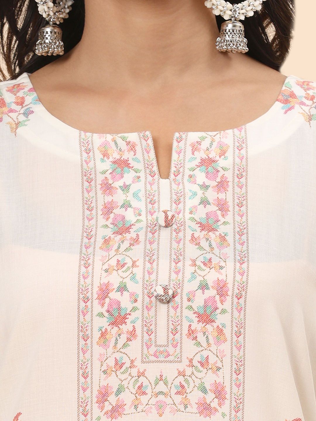 Mamicha Women Floral Printed Regular Pure Cotton Kurta with Trousers & With Dupatta