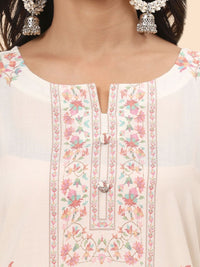 Mamicha Women Floral Printed Regular Pure Cotton Kurta with Trousers & With Dupatta