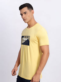 ADRO Typography Printed Round Neck Cotton T-shirt