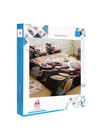 Myntra Elegant Homes Coffee Brown & White 400 TC King Bedsheet with 2 Pillow Covers