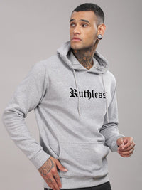 ADRO Men Typography Printed Hooded Pullover Sweatshirt