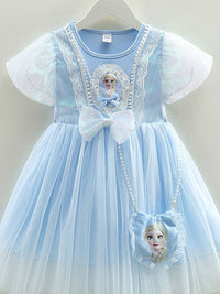 YK Girls Self Design Fit & Flare Dress
