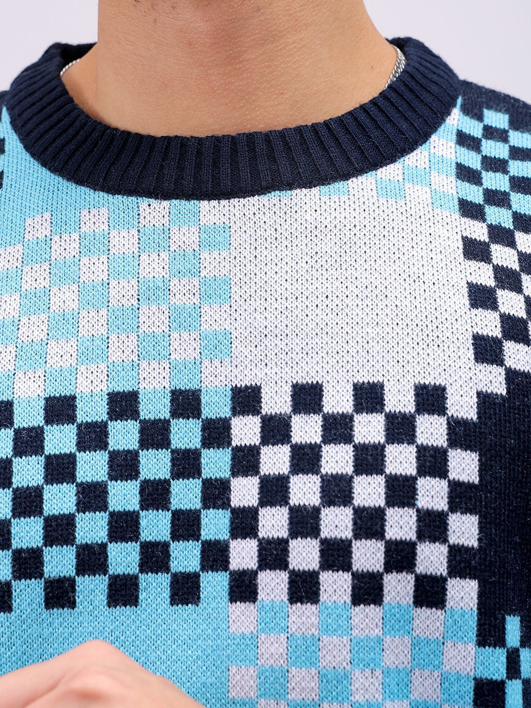 The Indian Garage Co Men Checked Pullover Sweaters