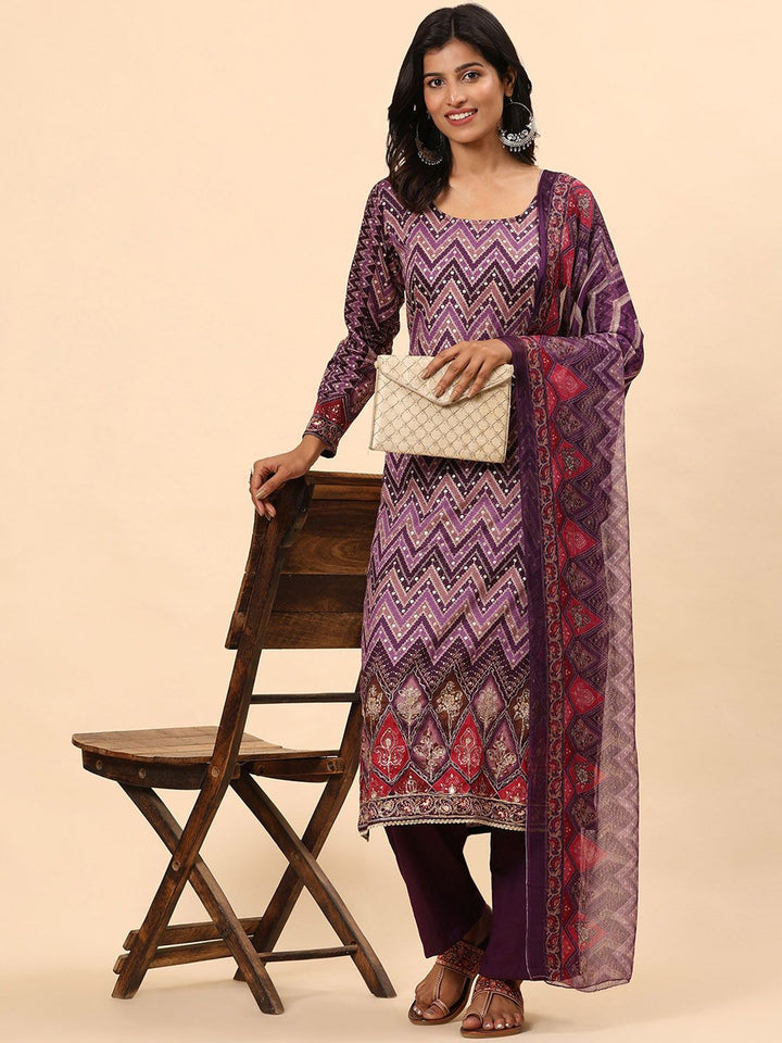 Mamicha Women Printed Regular Pure Cotton Kurta with Palazzos & With Dupatta