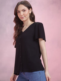 DressBerry Crinkled Shirt Style Top